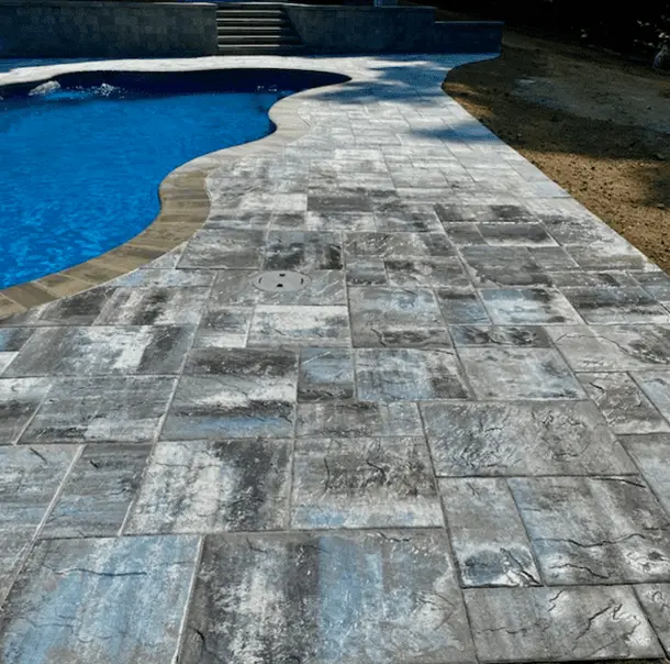 Paver pool deck
