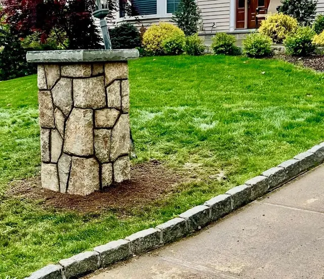 Stone driveway pillar